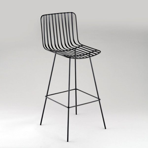 black designer iron chair wirefram