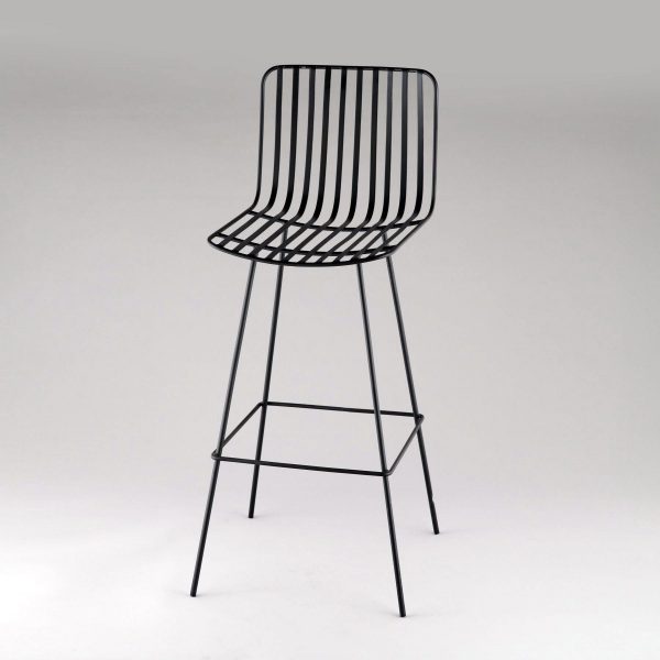 black designer iron chair wirefram