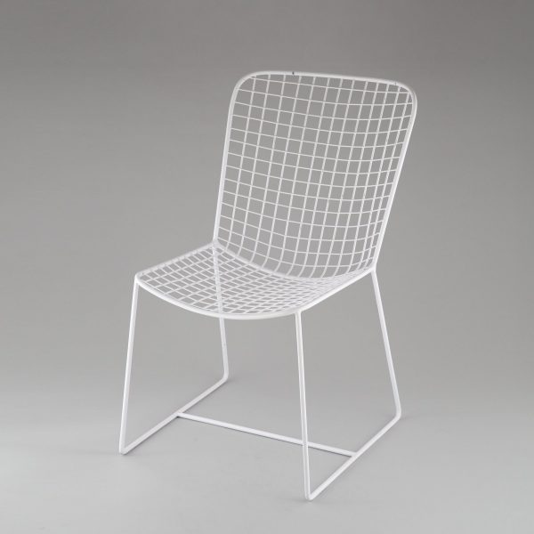white designer chair wirefram