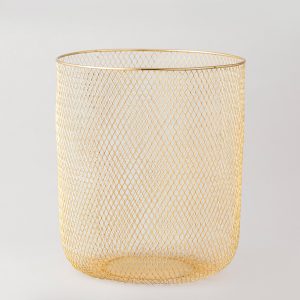 brass plated metal waste basket