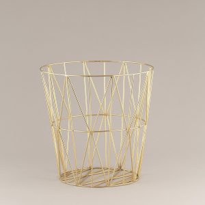 gold plated iron diamond basket