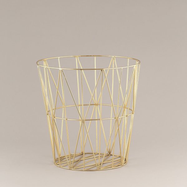 gold plated iron diamond basket