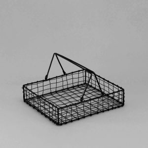 square black basket with handle