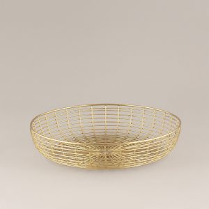 round gold plated wire basket