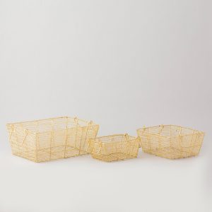 golden iron basket rectangle