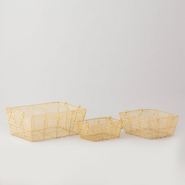 golden iron basket rectangle