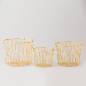 brass plated basket with handle