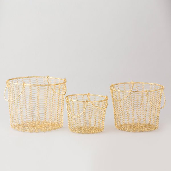 brass plated basket with handle