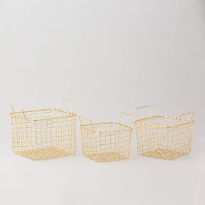 gold colred iron basket moving handle
