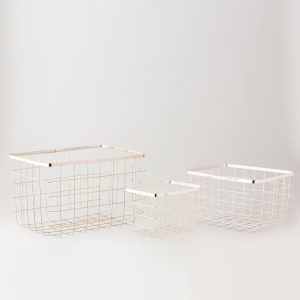 silver iron wire basket