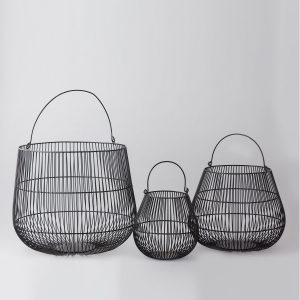 black matt iron wire basket