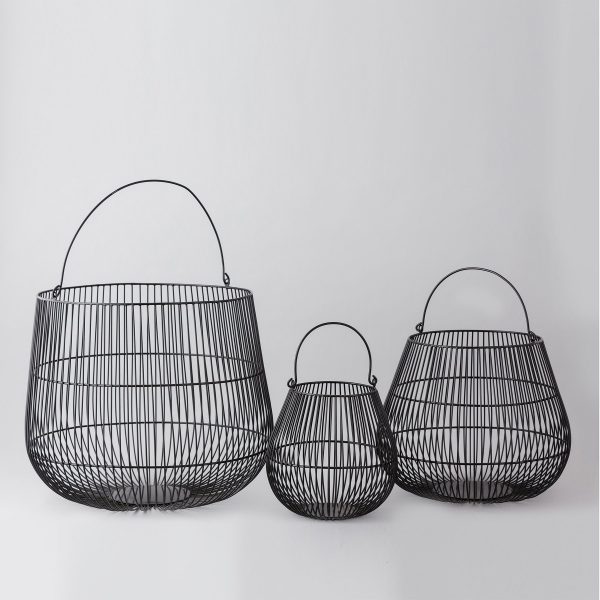 black matt iron wire basket