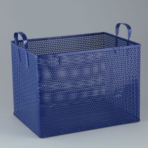 navy blue steel basket