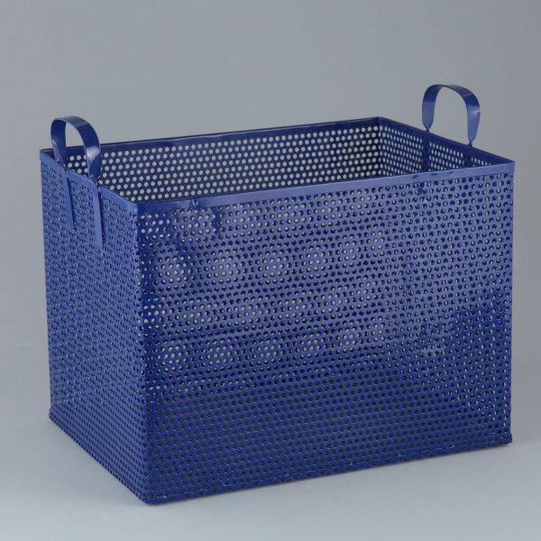 navy blue steel basket