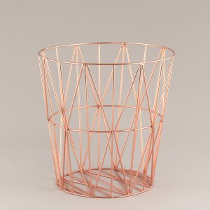 rose gold steel wire basket