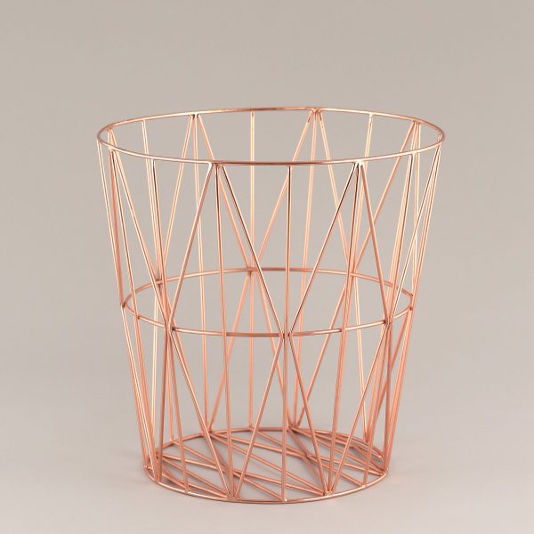 rose gold steel wire basket