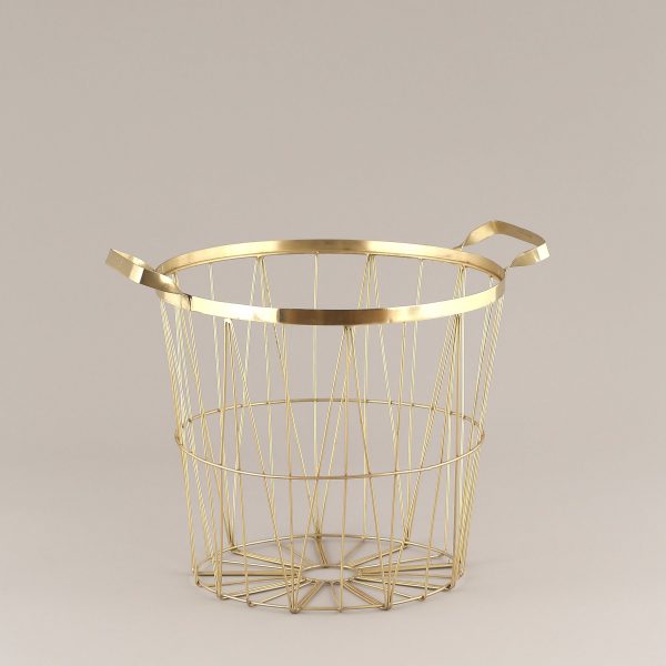 brass plated iron basket