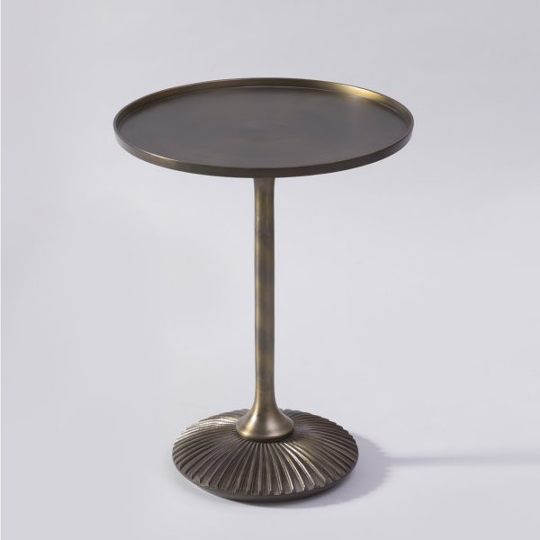 aged brass antique side table