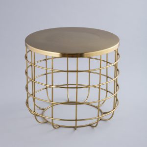 gold caze side table