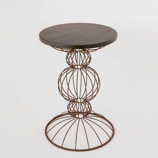 rusty finish side table
