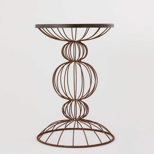 rusty finish side table