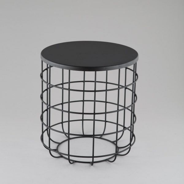 cage black matt side table