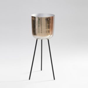 chrome finish planter stand