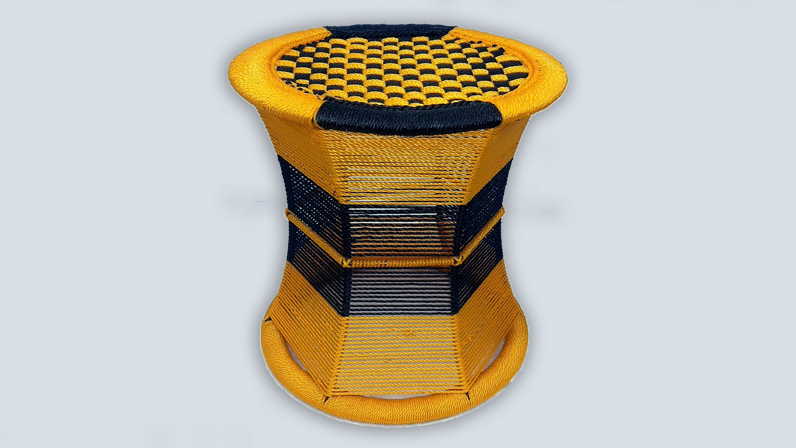 munda, black and yellow, bambo and iron made side table, accuratecrafts.com