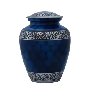 human ash urns, blue color, with engraving, textured, accuratecrafts.com