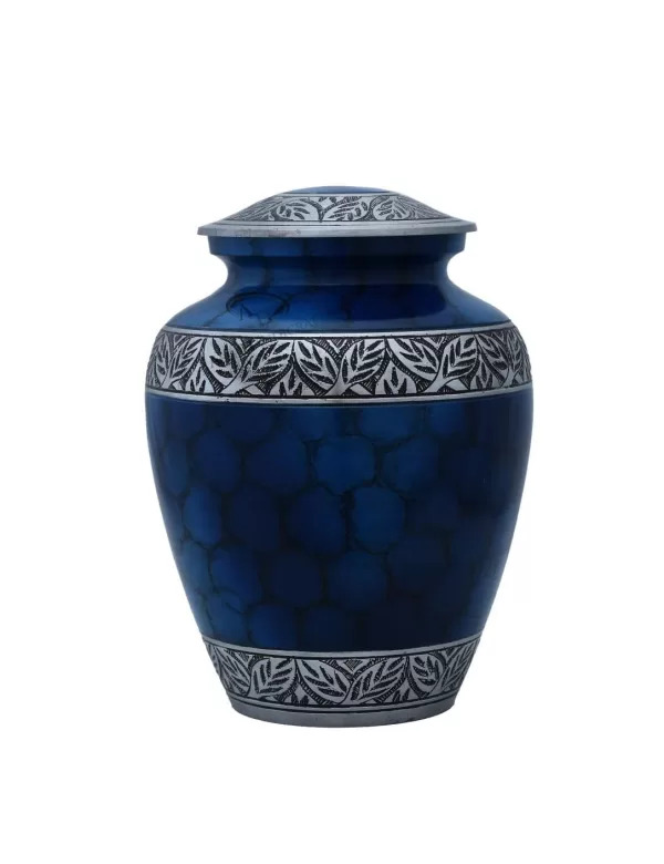 human ash urns, blue color, with engraving, textured, accuratecrafts.com