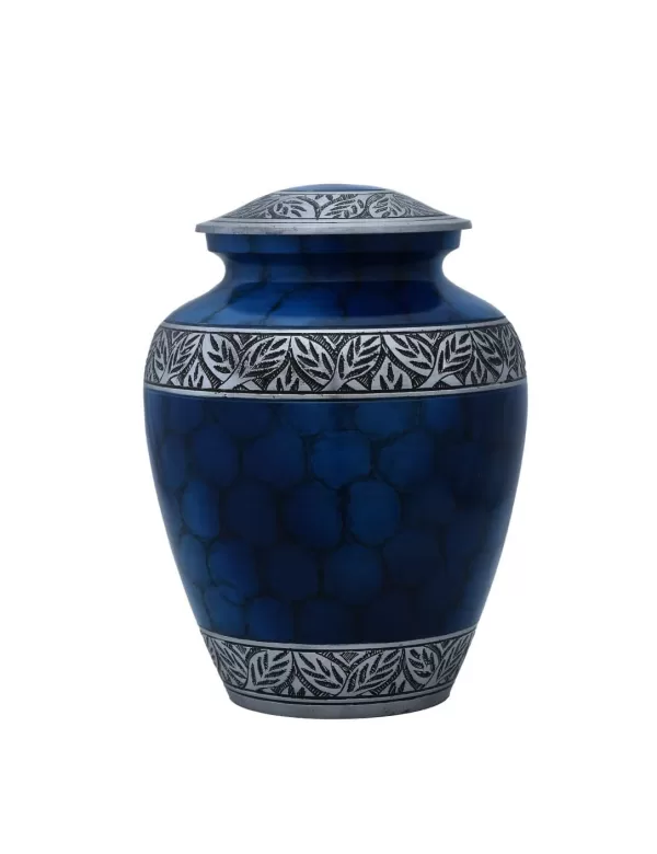 human ash urns, blue color, with engraving, textured, accuratecrafts.com
