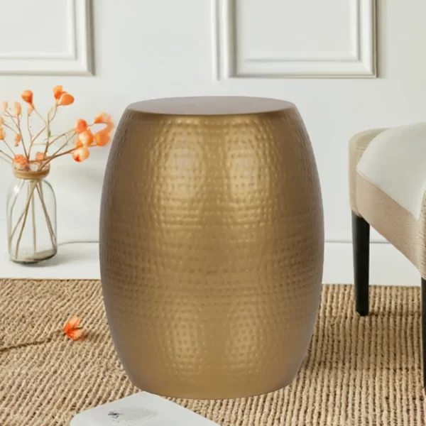 Drum Side Table Gold