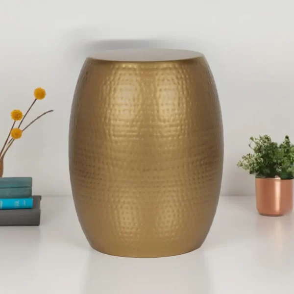 Drum Side Table Gold - Image 2
