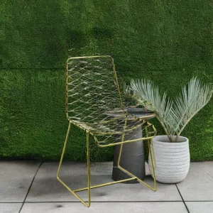 Gold Plated Wire Frame Iron Chair